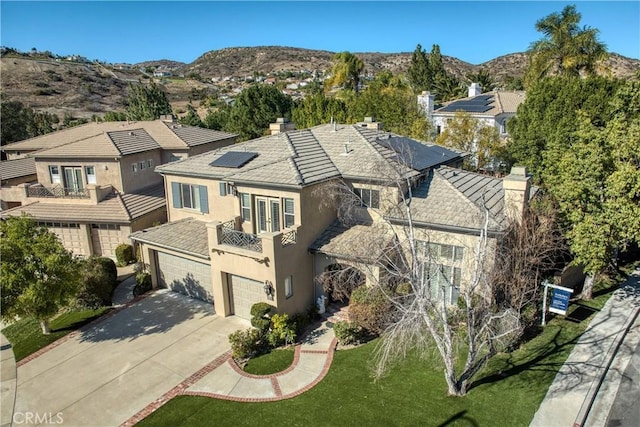 aerial view featuring a mountain view