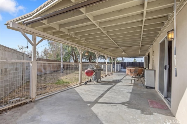 view of patio / terrace with a grill