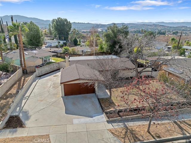 aerial view featuring a mountain view