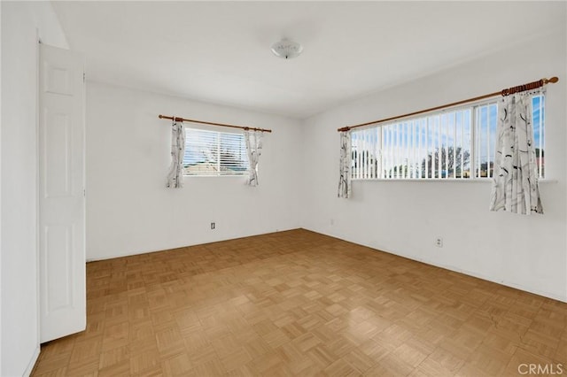 empty room with parquet floors