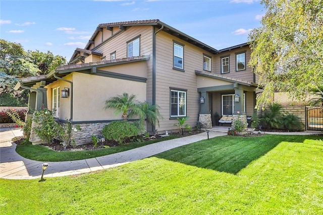 view of front of house with a front yard