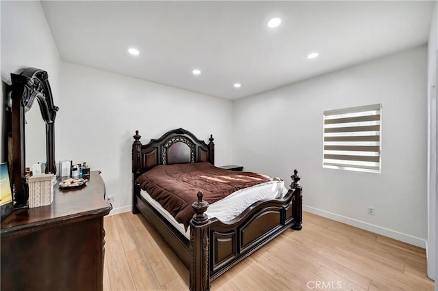 bedroom featuring light wood-type flooring