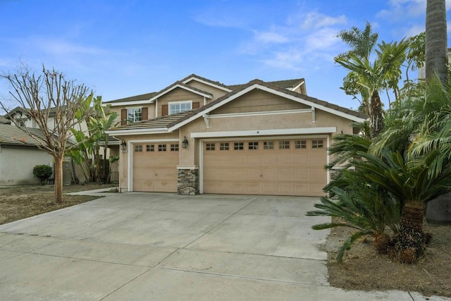 view of front of house with a garage