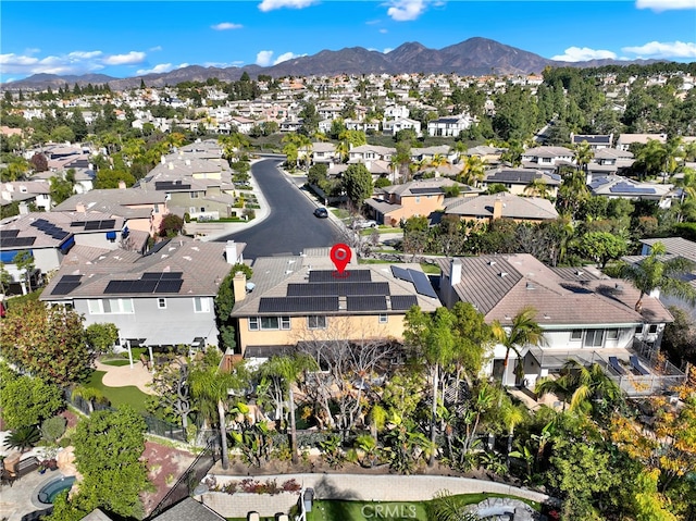 bird's eye view featuring a mountain view