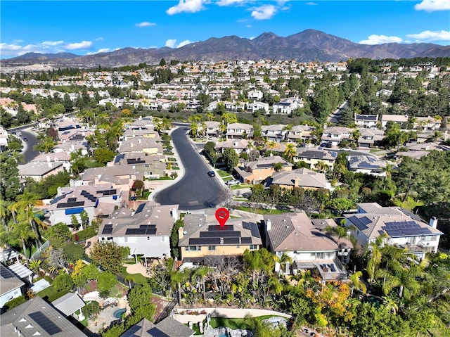 bird's eye view with a mountain view