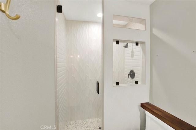 details featuring a shower stall