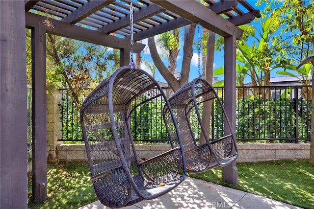 view of community featuring a pergola