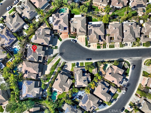 bird's eye view with a residential view