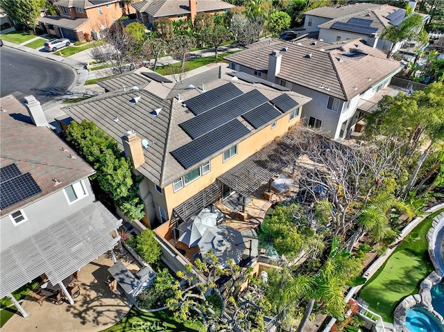 bird's eye view with a residential view