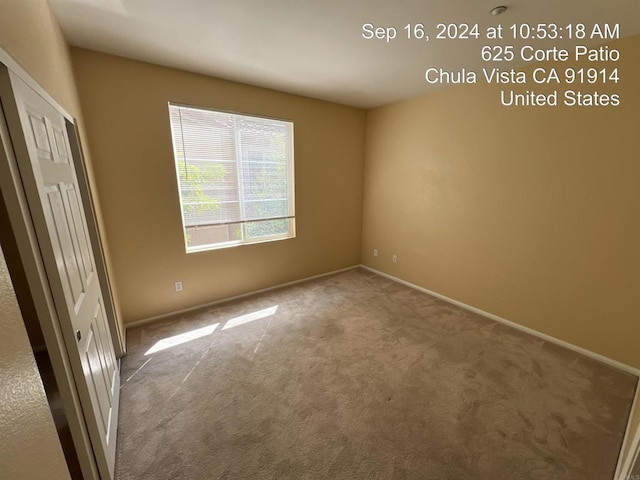 unfurnished room with carpet flooring