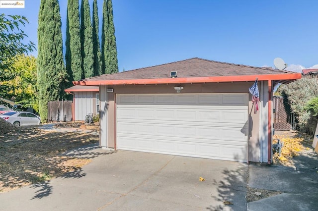 view of garage