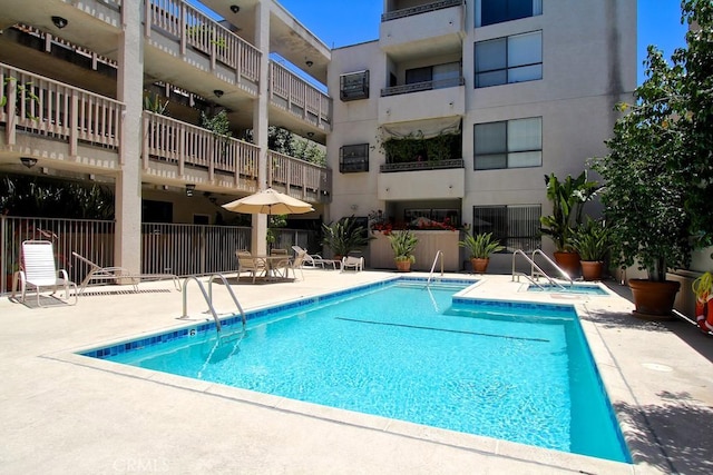 view of pool with a patio