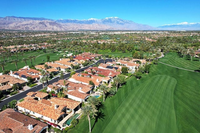 bird's eye view with a mountain view