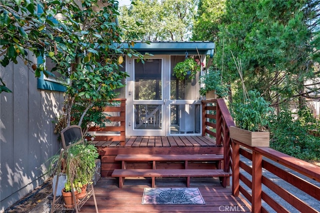 view of wooden deck