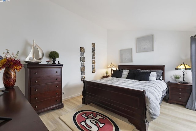 bedroom featuring light hardwood / wood-style flooring