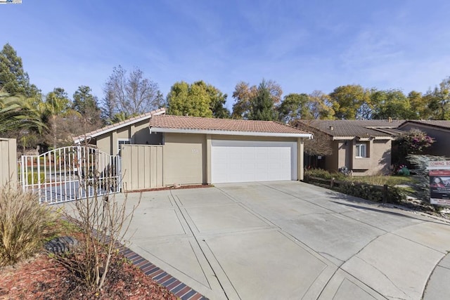 exterior space featuring a garage