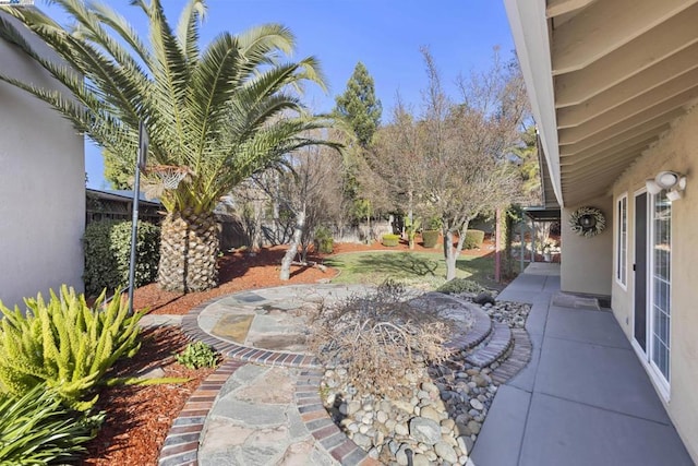 view of yard with a patio area