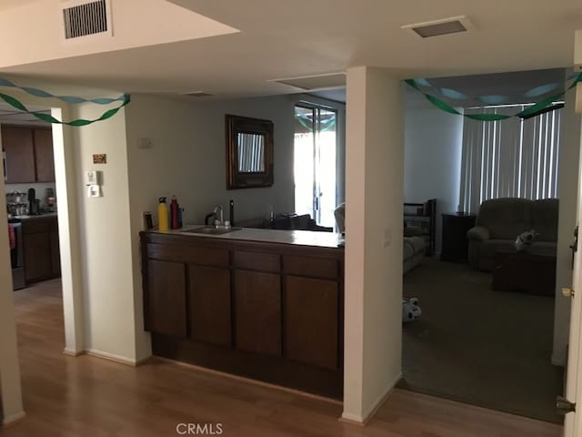 kitchen featuring sink and hardwood / wood-style floors