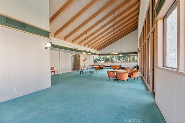 interior space featuring a healthy amount of sunlight and carpet flooring