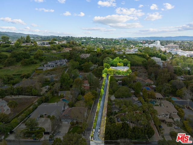 drone / aerial view with a mountain view