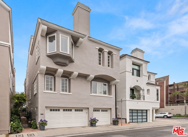 exterior space featuring a garage