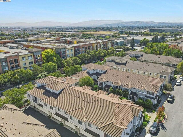 bird's eye view with a mountain view