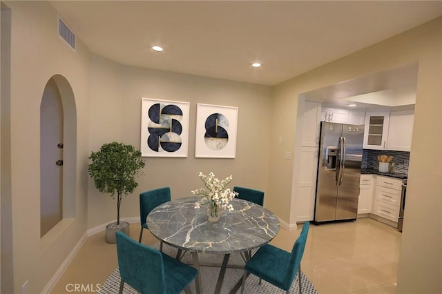 view of tiled dining room