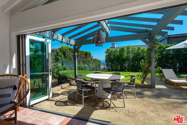 view of patio / terrace with a pergola