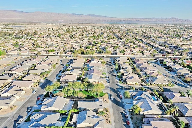 bird's eye view with a mountain view