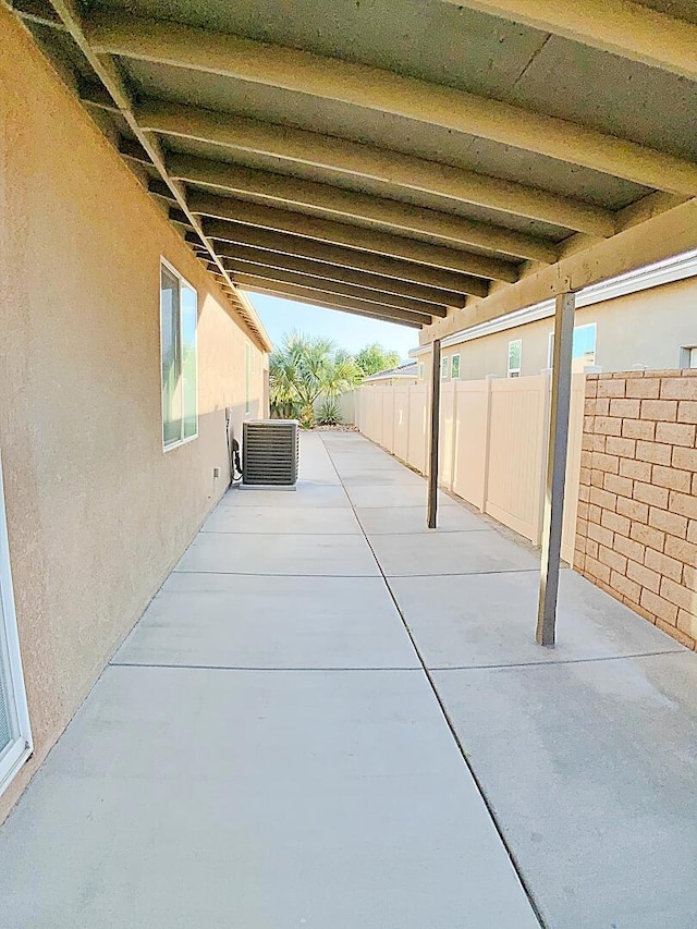 view of patio / terrace with central air condition unit