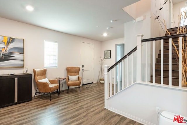 sitting room featuring hardwood / wood-style flooring