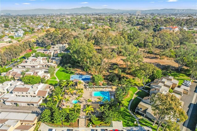 bird's eye view featuring a mountain view