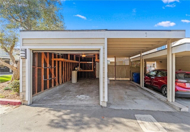 view of garage