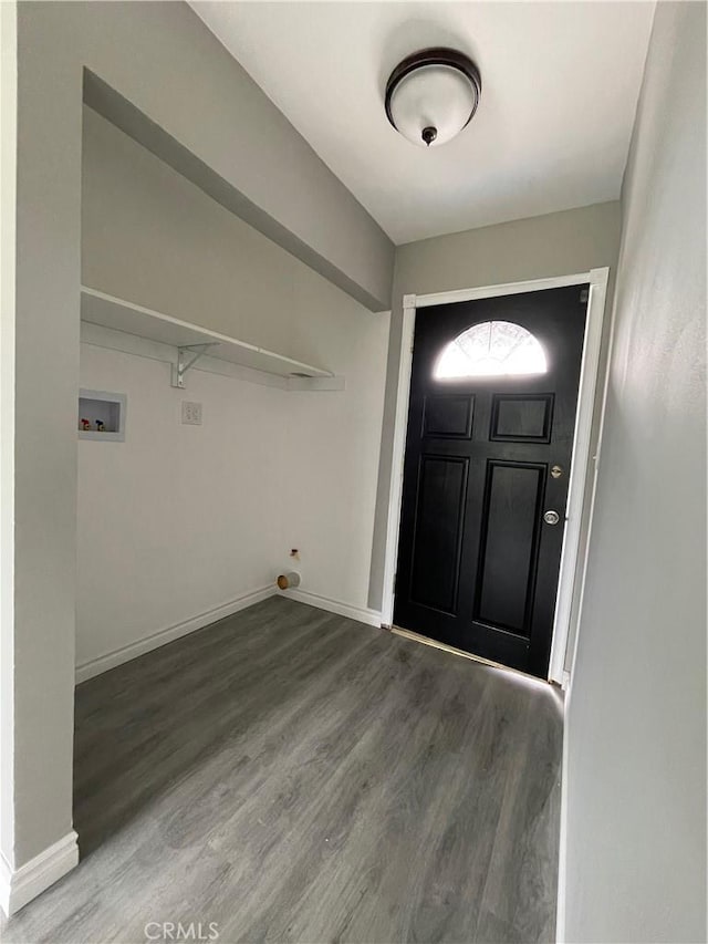 foyer with hardwood / wood-style flooring