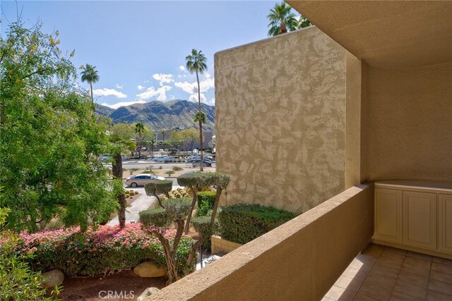 balcony with a mountain view