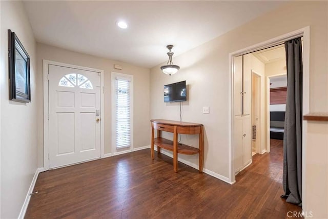 entryway featuring dark hardwood / wood-style floors