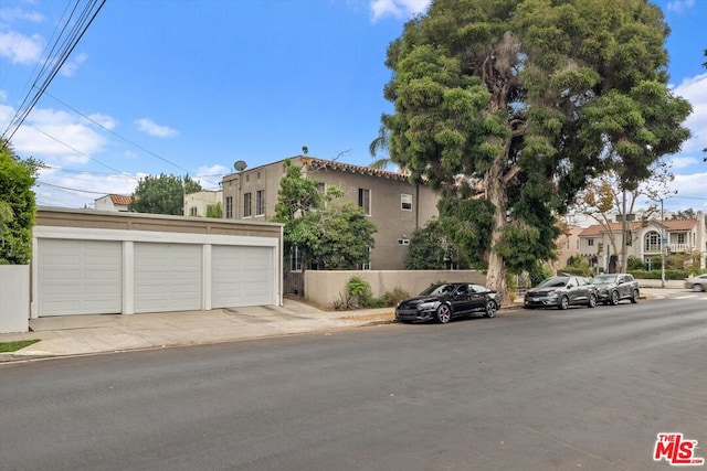 exterior space featuring a garage