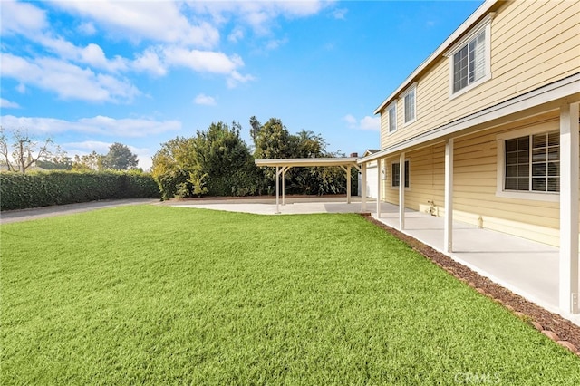 view of yard featuring a patio