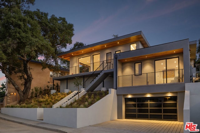 contemporary house featuring a garage