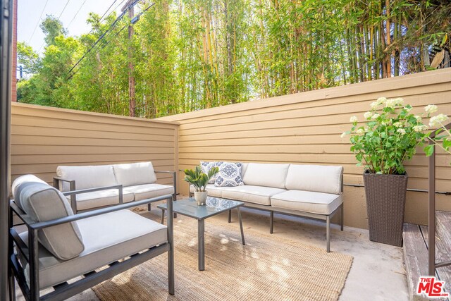 view of patio featuring an outdoor living space