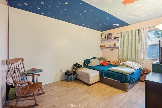 bedroom featuring light hardwood / wood-style floors