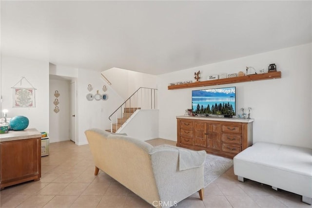 view of tiled living room