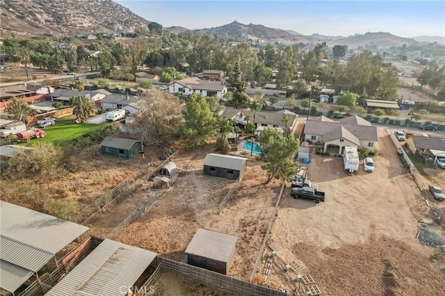 aerial view featuring a mountain view