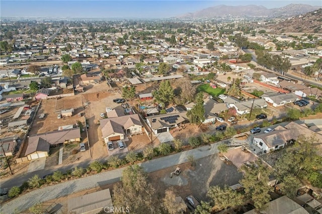 drone / aerial view with a mountain view