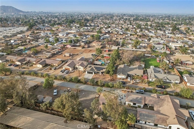 aerial view with a mountain view