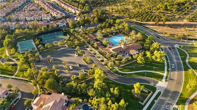 drone / aerial view with a residential view