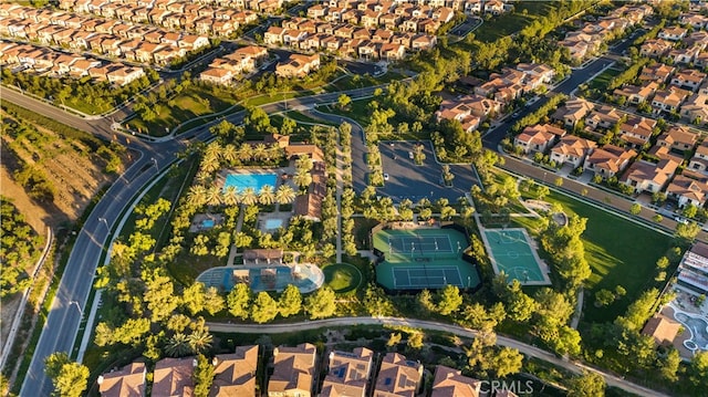 aerial view featuring a residential view