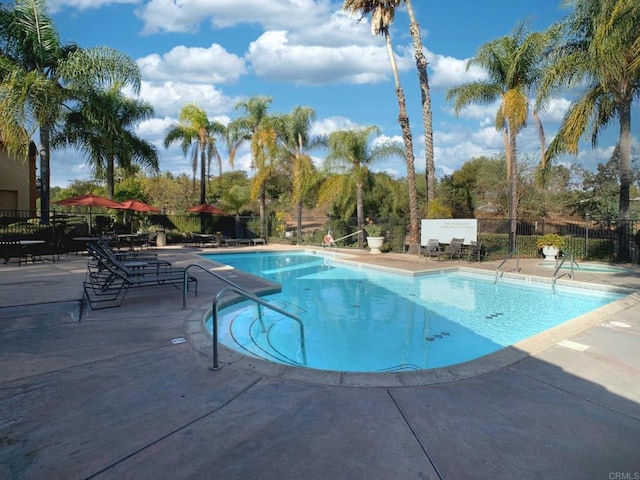 view of pool with a patio area