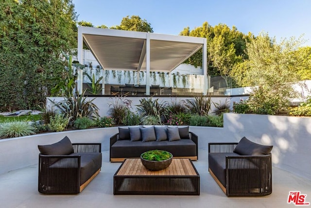 view of patio / terrace featuring an outdoor living space