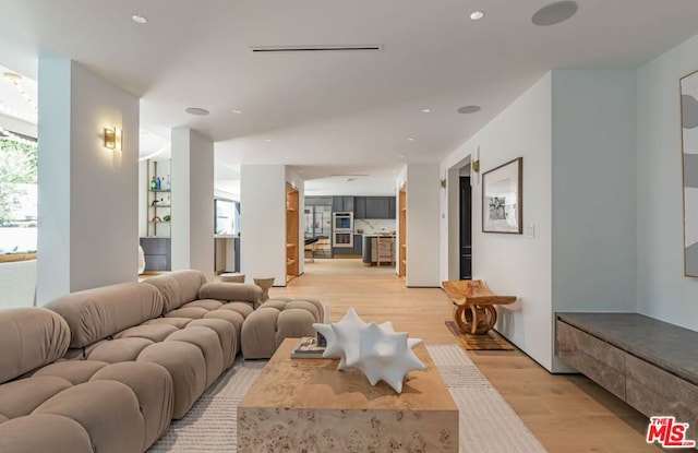 living room featuring light hardwood / wood-style floors